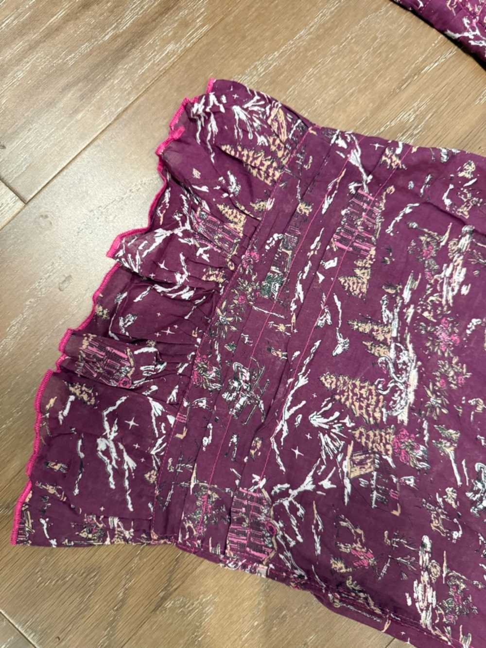 Free People Tangled Lights Ruffle Pajamas Plum - Picture 7 of 11